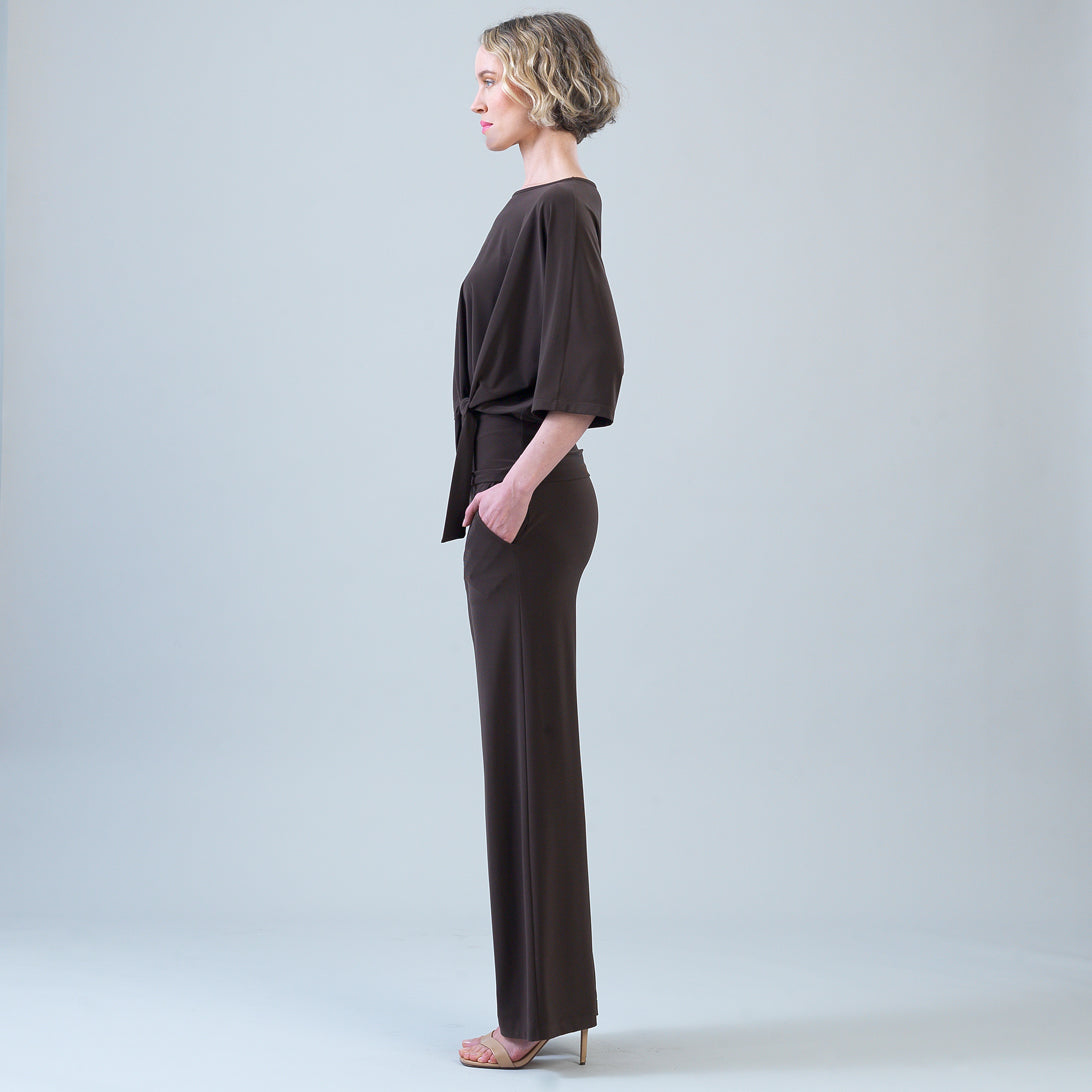 Clara Sunwoo Great Value - Signature Side Tie Top - Brown