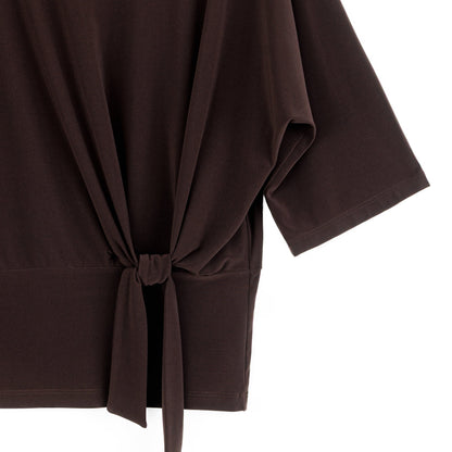 Clara Sunwoo Great Value - Signature Side Tie Top - Brown