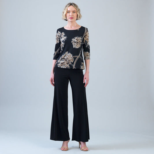 Clara Sunwoo Smart Buy - Scoop Neck Half Sleeve Top - Mum Blossom