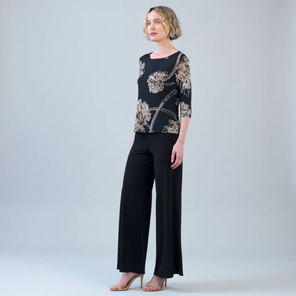Clara Sunwoo Smart Buy - Scoop Neck Half Sleeve Top - Mum Blossom