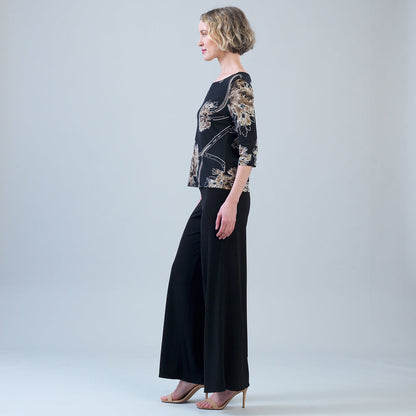 Clara Sunwoo Smart Buy - Scoop Neck Half Sleeve Top - Mum Blossom