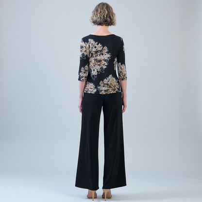 Clara Sunwoo Smart Buy - Scoop Neck Half Sleeve Top - Mum Blossom