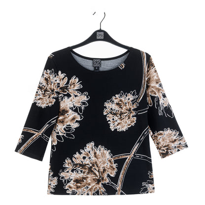 Clara Sunwoo Smart Buy - Scoop Neck Half Sleeve Top - Mum Blossom