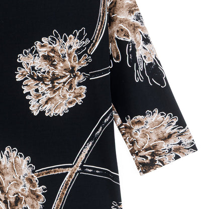 Clara Sunwoo Smart Buy - Scoop Neck Half Sleeve Top - Mum Blossom
