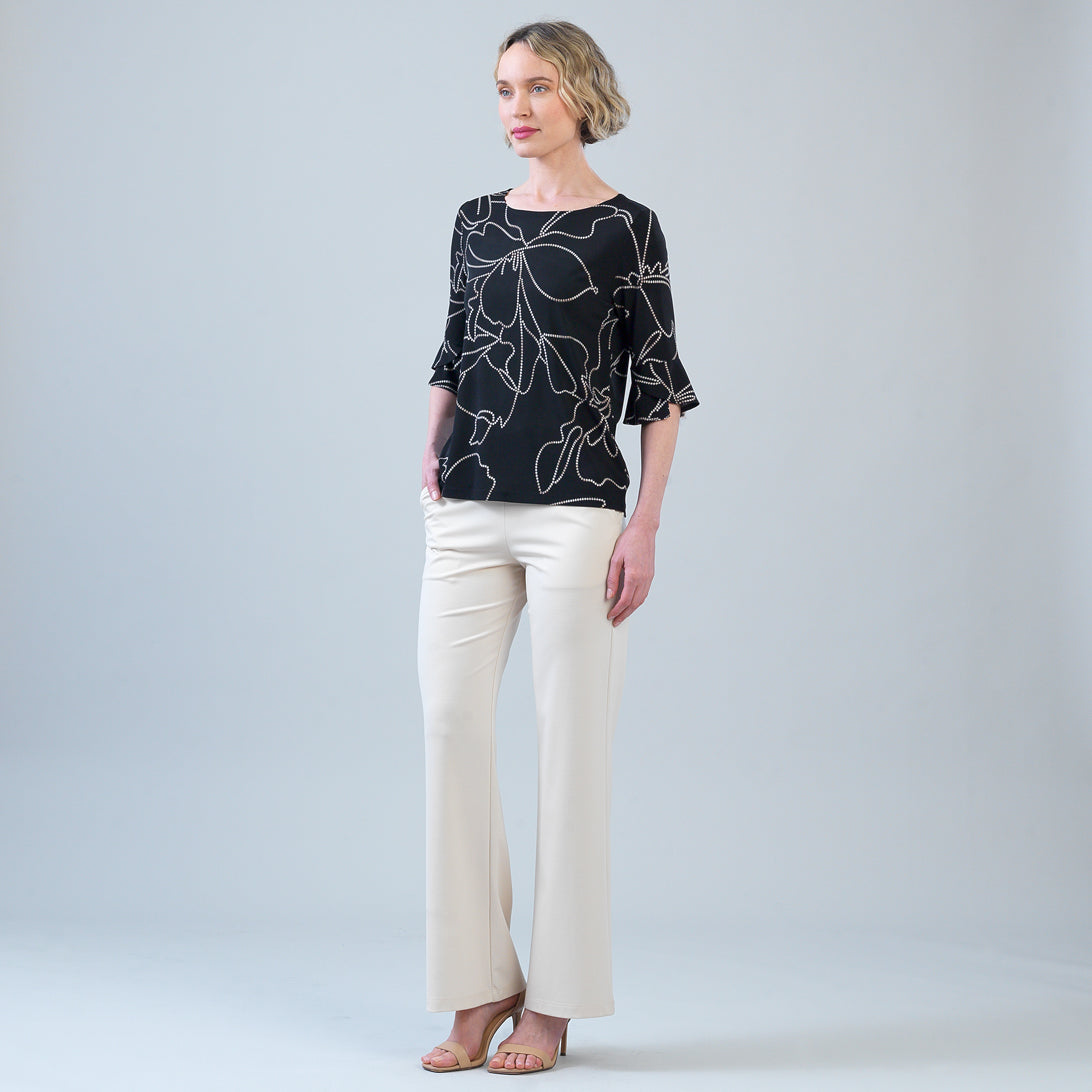 Clara Sunwoo Top Pick - Tulip Cuff Top - Floral Starlight