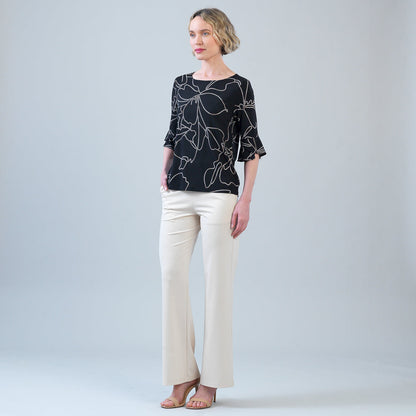 Clara Sunwoo Top Pick - Tulip Cuff Top - Floral Starlight