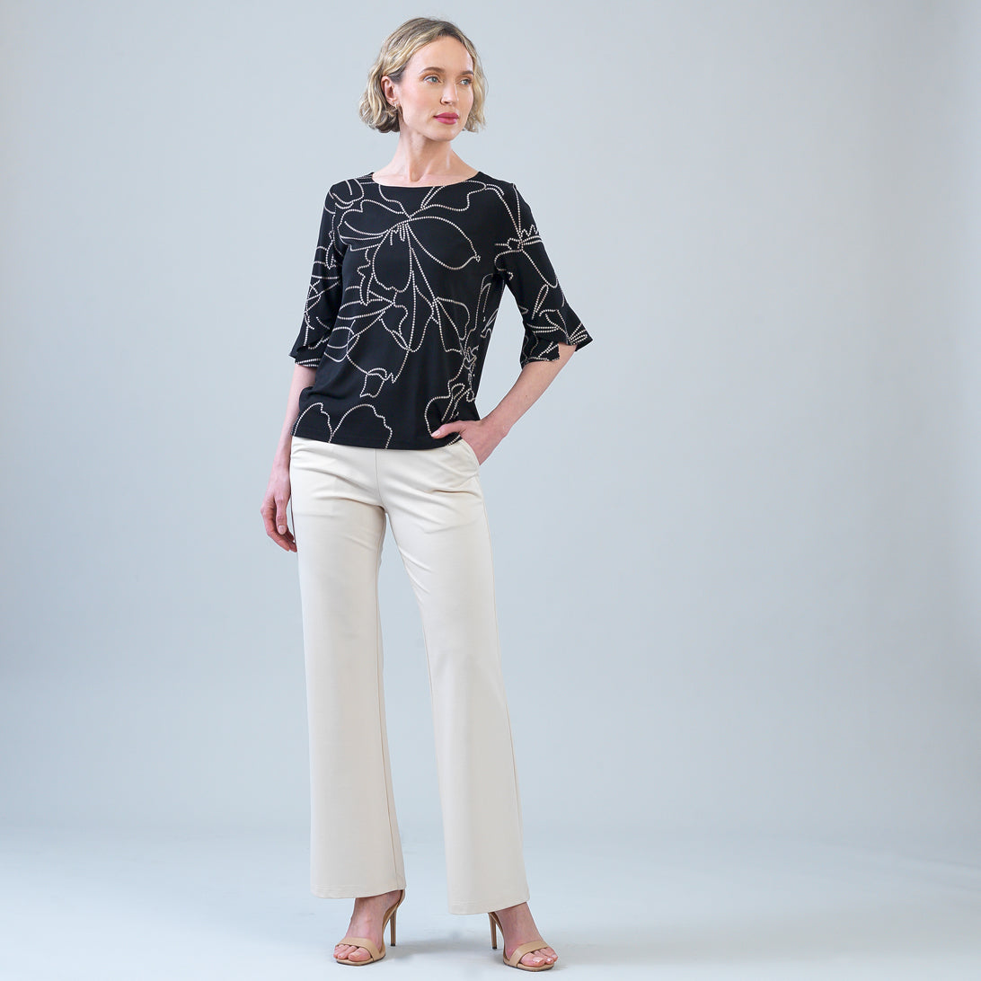 Clara Sunwoo Top Pick - Tulip Cuff Top - Floral Starlight