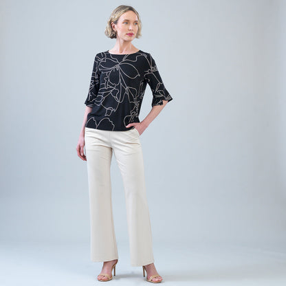 Clara Sunwoo Top Pick - Tulip Cuff Top - Floral Starlight