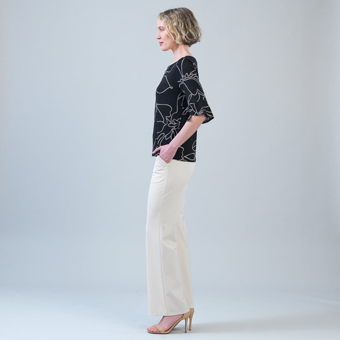 Clara Sunwoo Top Pick - Tulip Cuff Top - Floral Starlight