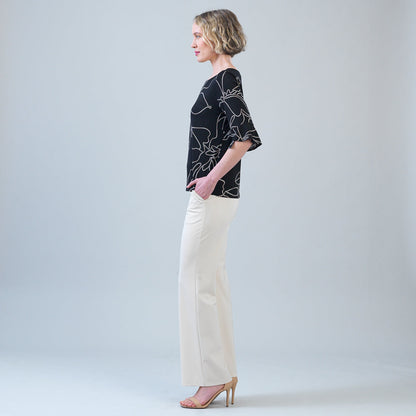 Clara Sunwoo Top Pick - Tulip Cuff Top - Floral Starlight