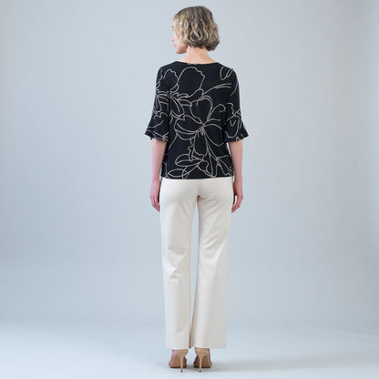 Clara Sunwoo Top Pick - Tulip Cuff Top - Floral Starlight