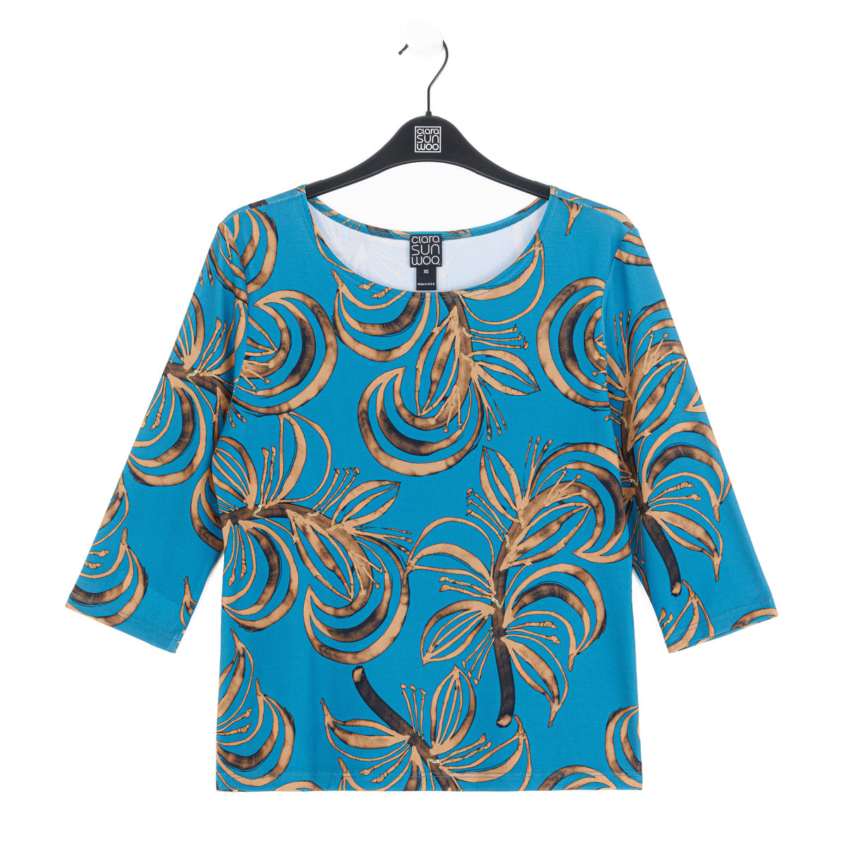 Clara Sunwoo Essential - Scoop Neck Half Sleeve Top - Autumn Leaves