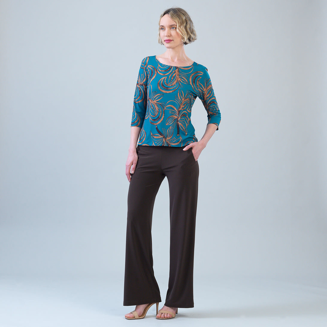 Clara Sunwoo Essential - Scoop Neck Half Sleeve Top - Autumn Leaves