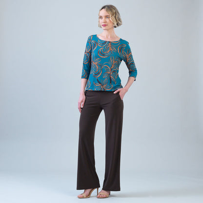 Clara Sunwoo Essential - Scoop Neck Half Sleeve Top - Autumn Leaves
