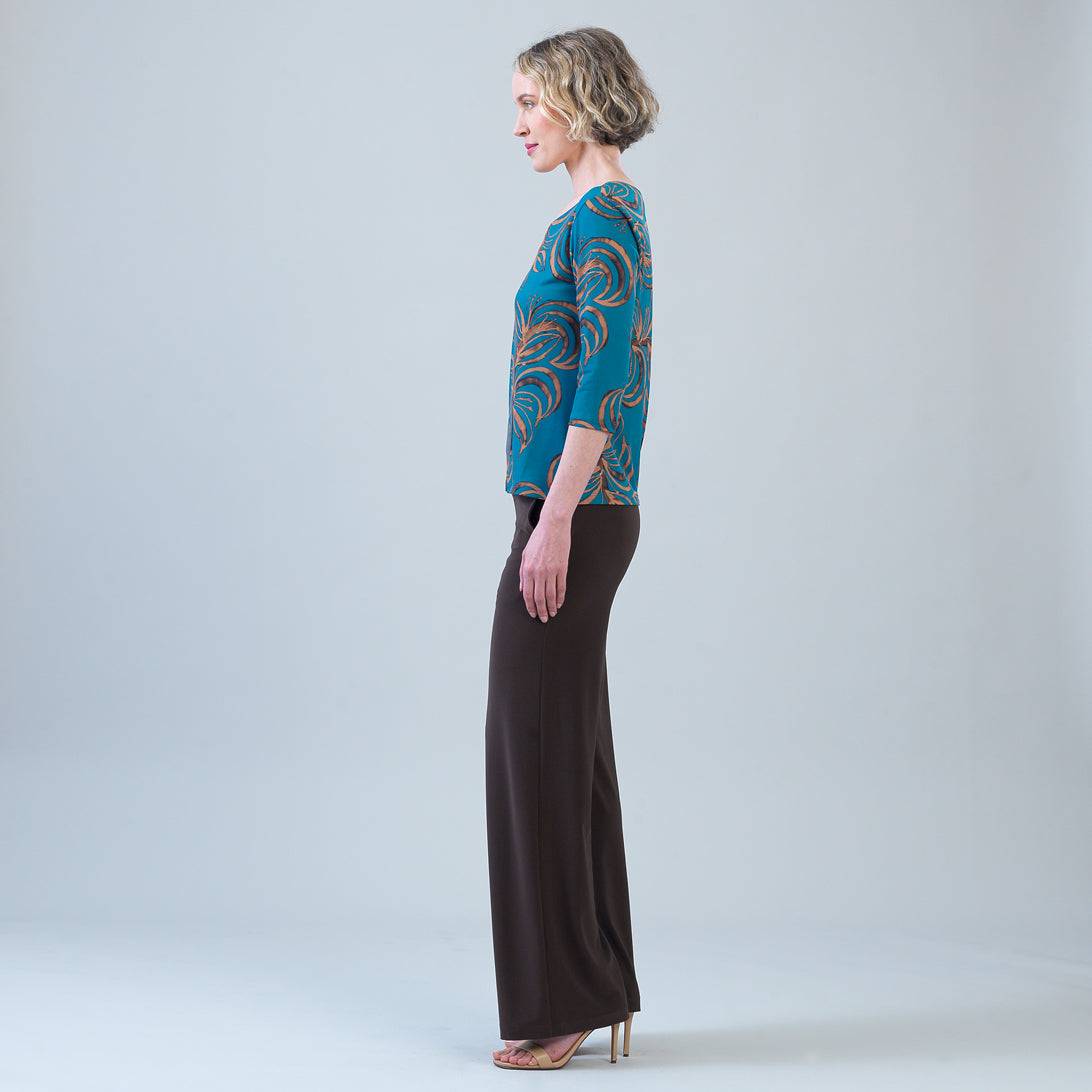 Clara Sunwoo Essential - Scoop Neck Half Sleeve Top - Autumn Leaves