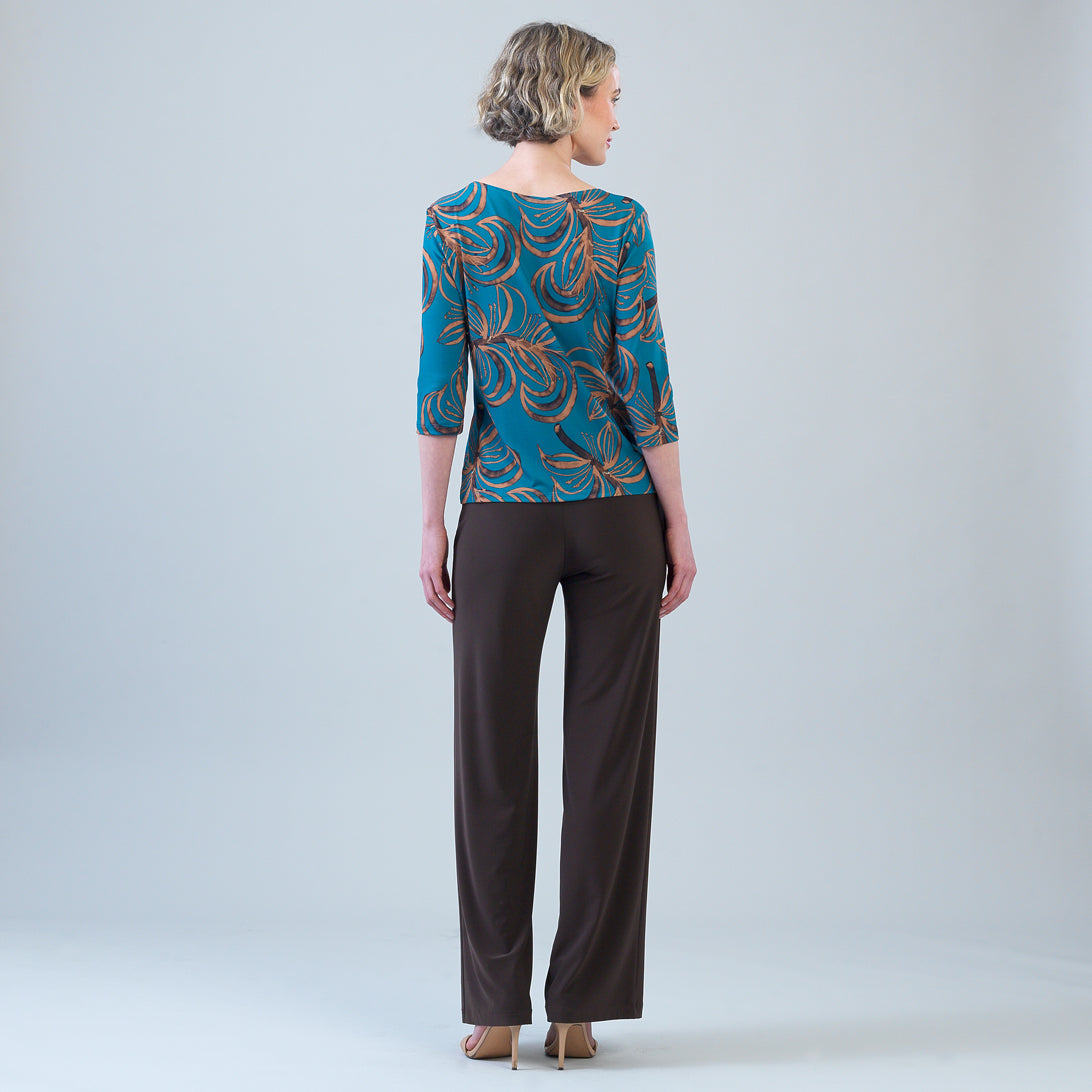 Clara Sunwoo Essential - Scoop Neck Half Sleeve Top - Autumn Leaves