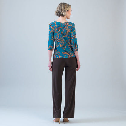 Clara Sunwoo Essential - Scoop Neck Half Sleeve Top - Autumn Leaves