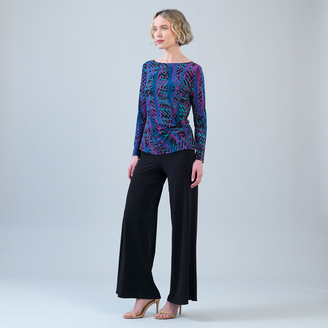 Clara Sunwoo Best Seller - Side Twist Top - Track Stripe-Multi