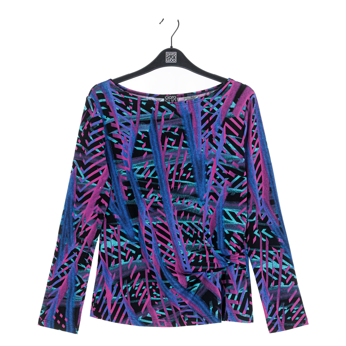 Clara Sunwoo Best Seller - Side Twist Top - Track Stripe-Multi