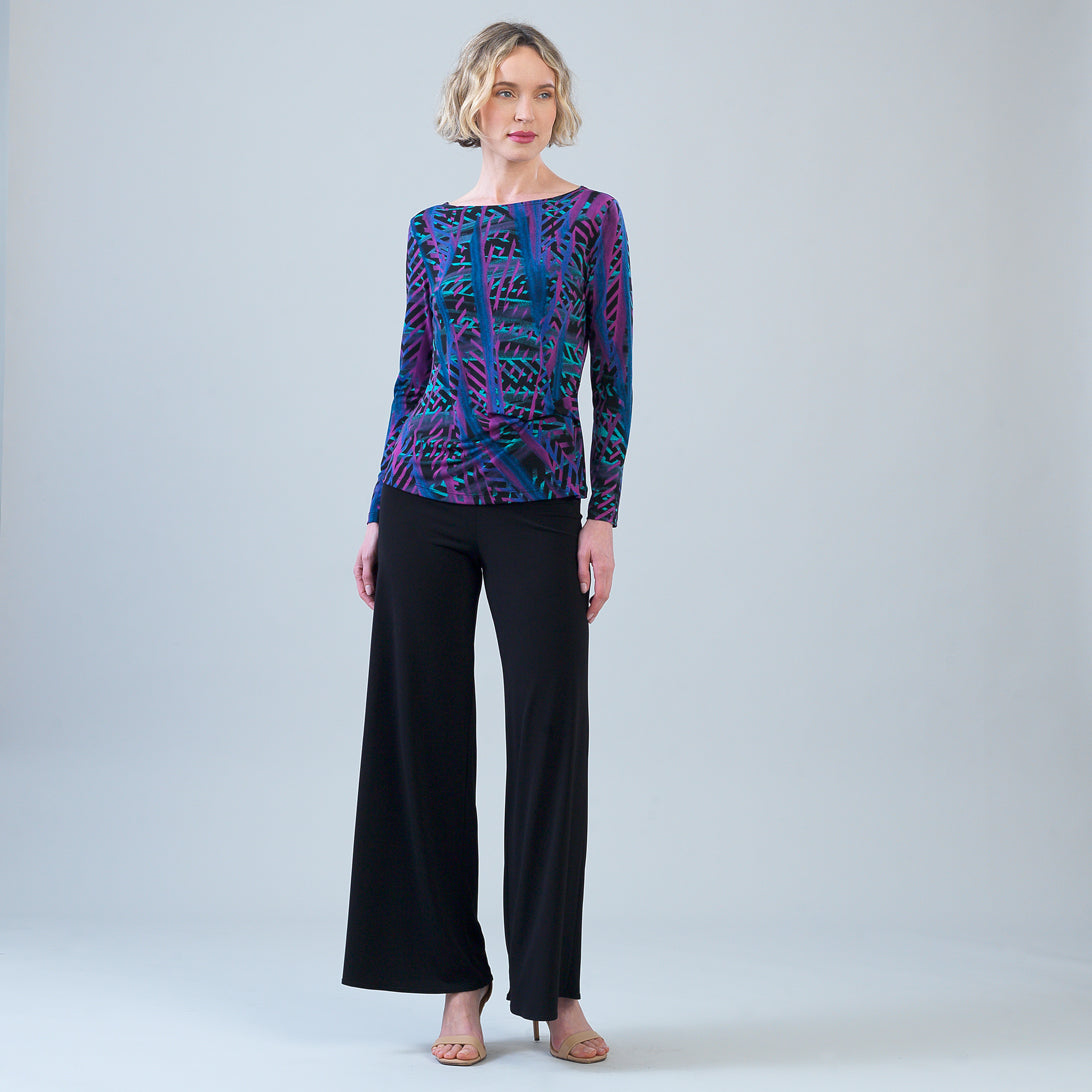 Clara Sunwoo Best Seller - Side Twist Top - Track Stripe-Multi