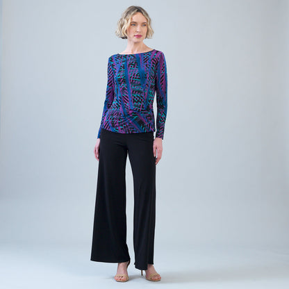 Clara Sunwoo Best Seller - Side Twist Top - Track Stripe-Multi